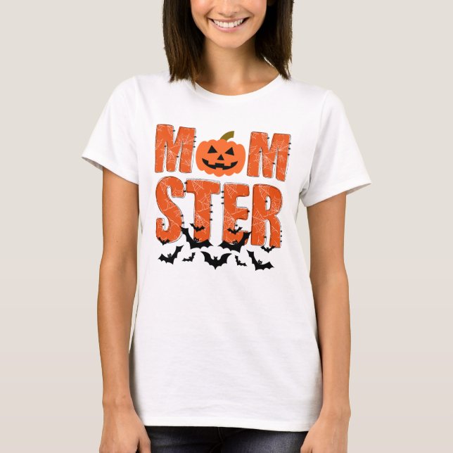 Momster Mamma Funny Halloween T Shirt (Framsida)