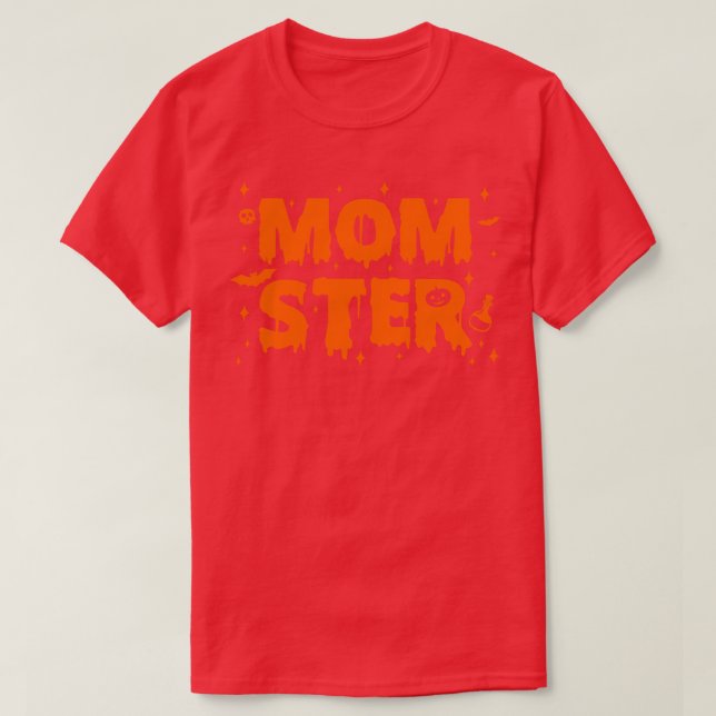 Momster Mamma Halloween T Shirt (Design framsida)