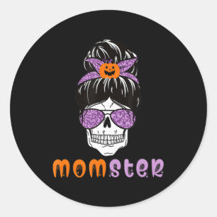 Momster Mamma Monster Halloween Runt Klistermärke