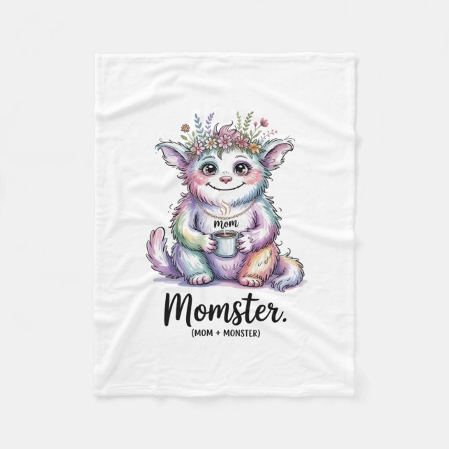 Momster. (Mom + Monster) Fleecefilt (Framsidan)