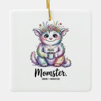Momster. (Mom + Monster) Julgransprydnad Keramik