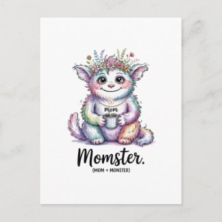 Momster. (Mom + Monster) Meddelande Vykort