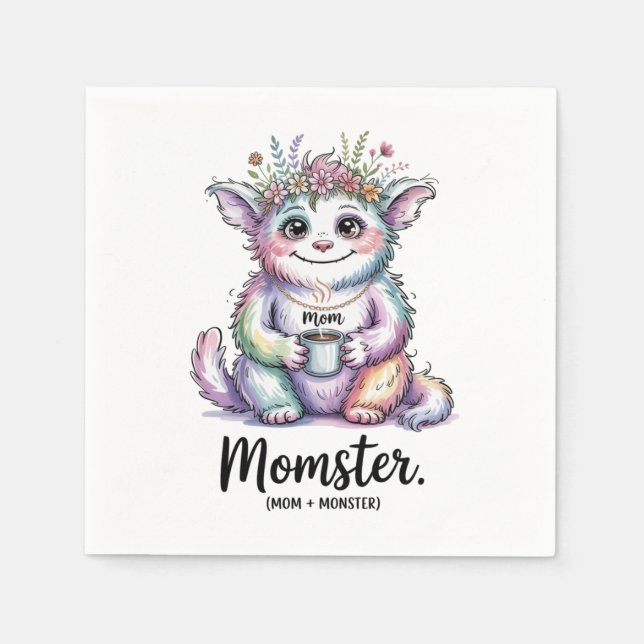 Momster. (Mom + Monster) Pappersservett (Framsidan)