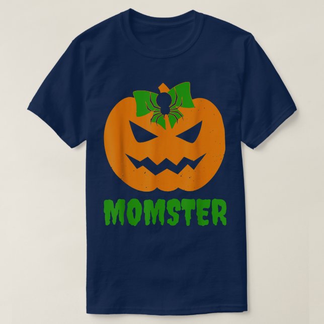 Momster Pumpkin bow Mamma Halloween costume spooky T Shirt (Design framsida)