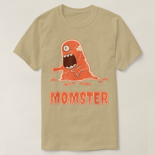 Momster Scary Orange Slime Monster Halloween Mamma T Shirt (Design framsida)