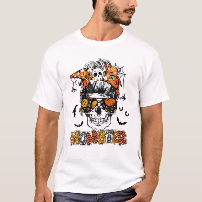 MomsterHalloween Messy T Shirt (Framsida)