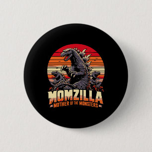 Momzilla Mor i Monsters Retro Birthday m Knapp
