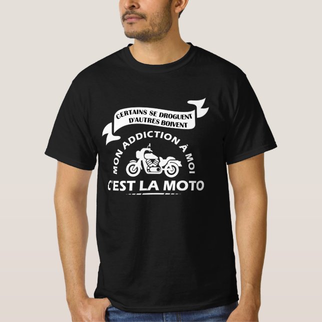 Mon addiction à moi la moto homme cadeau t shirt (Framsida)