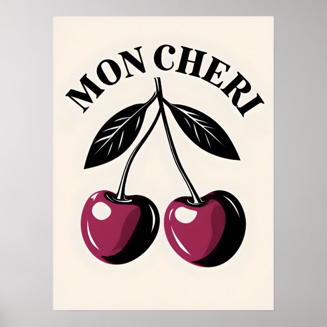 Mon Cheri Cherry Pop Art Poster (Framsidan)