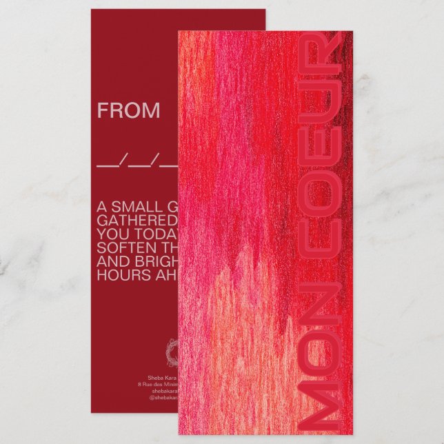 Mon Coeur Message Card Inbjudningar (Fram/baksida)