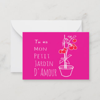 Mon jardin d'amour sur ma carte de voeux. anteckningskort