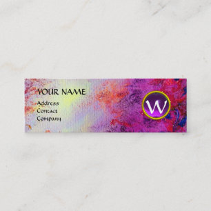 MON MONOGRAM bright Fuchsia lila rosa violet Mini Visitkort