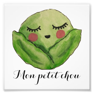 Mon Petit Chou Cabbage Print Fototryck