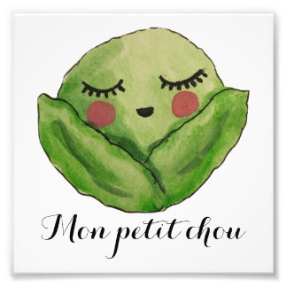 Mon Petit Chou Cabbage Print Fototryck