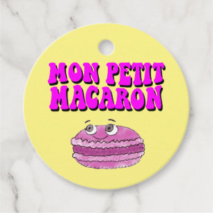 Mon Petit Macaron Retro Groovy Text Gåvor Etiketter