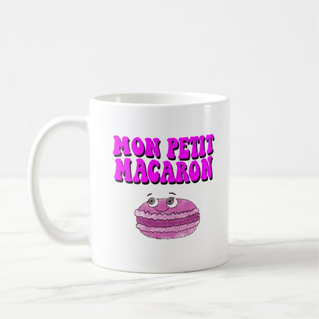 Mon Petit Macaron Retro Groovy Text Kaffemugg (Vänster)