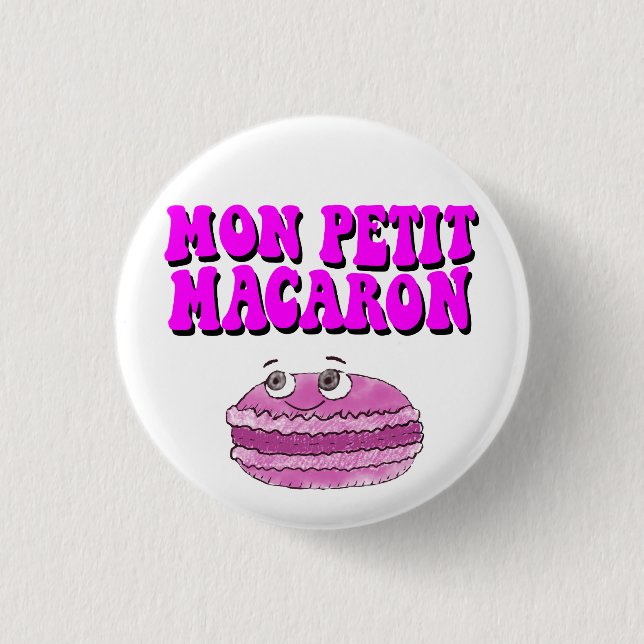 Mon Petit Macaron Retro Groovy Text Knapp (Framsida)