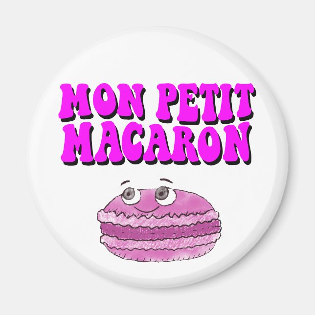 Mon Petit Macaron Retro Groovy Text Magnet (Framsidan)