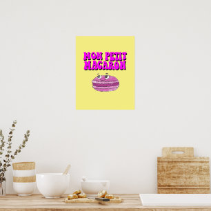 Mon Petit Macaron Retro Groovy Text Poster