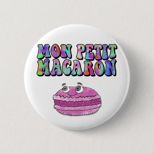 Mon Petit Macaron Retro Tie Dye Groovy Text Knapp