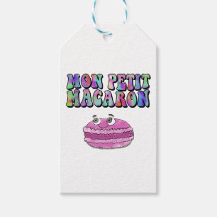 Mon Petit Macaron Retro Tie Dye Groovy Text Presentetikett