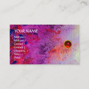 MON RED RUBY,AGATE, bright fuchsia violet grått Visitkort