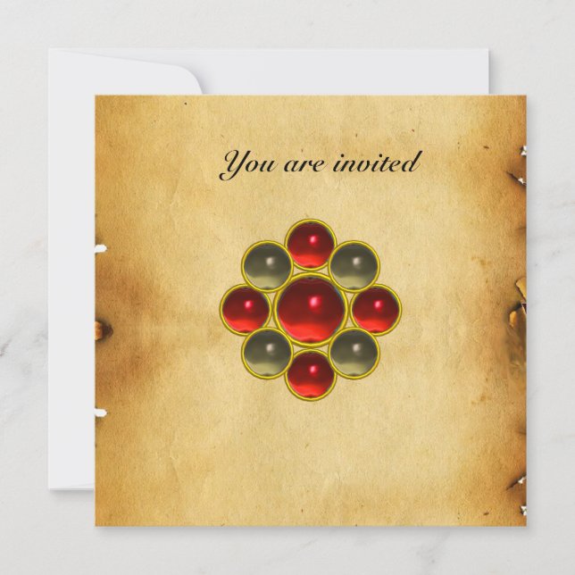 MON ruby agate Parchting Inbjudningar (Framsida)