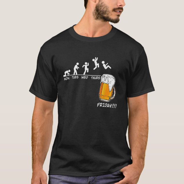 Mon Tues drack Thurs Fredag Beer Drinking T Shirt (Framsida)