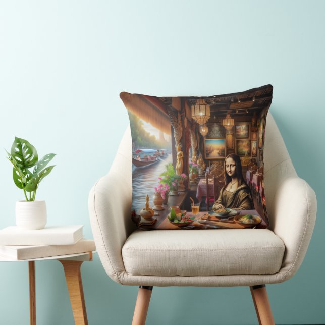 Mona är på en thailändsk restaurang kudde (Stol)