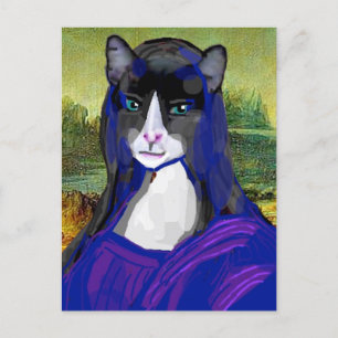 Mona Kattunge, Cat Parody Fine Art Postcard Vykort