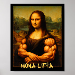 Mona Lifta Muscle Mona Lisa Bodybuild der Gym och Poster