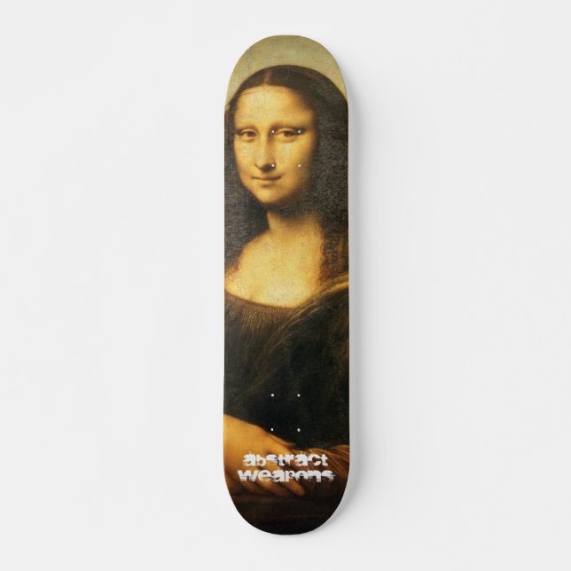 Mona Lisa, abstrakt vapen Mini Skateboard Bräda 18,5 Cm (Framsida)