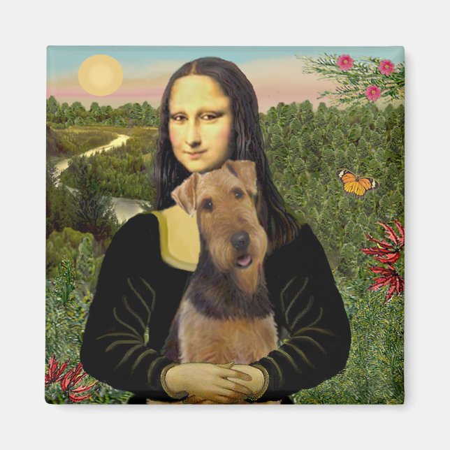 Mona Lisa - Airedale Terrier (#1) Magnet (Framsidan)