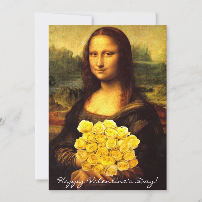 Mona Lisa Alla hjärtans dag Julkort (Framsida)