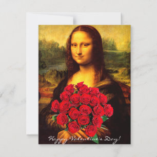 Mona Lisa Alla hjärtans dag Julkort