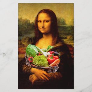 Mona Lisa älskar grönsaker Brevpapper
