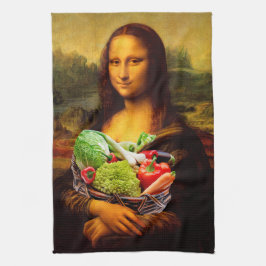 Mona Lisa älskar grönsaker Kökshandduk