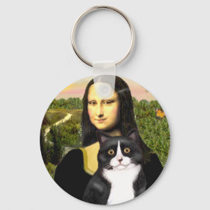 Mona Lisa - Am SH black and white cat Nyckelring