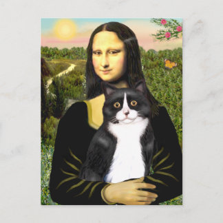 Mona Lisa - Am SH black and white cat Vykort