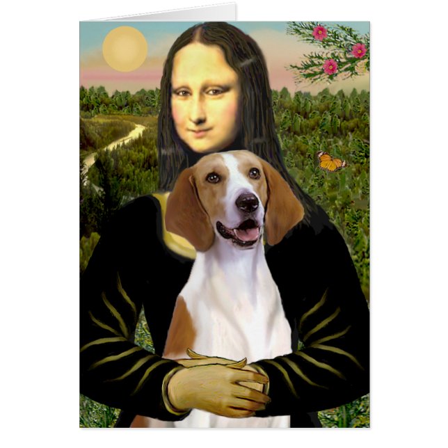 Mona Lisa - American Foxhound Hälsningskort (Framsidan)