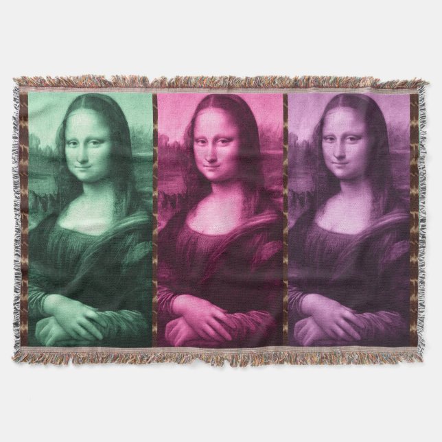 Mona Lisa Animal Print Grönt Rosa Lila Filt (Framsidan)