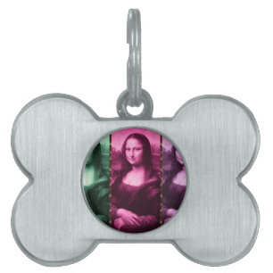Mona Lisa Animal Print Grönt Rosa Lila ID-bricka Husdjur
