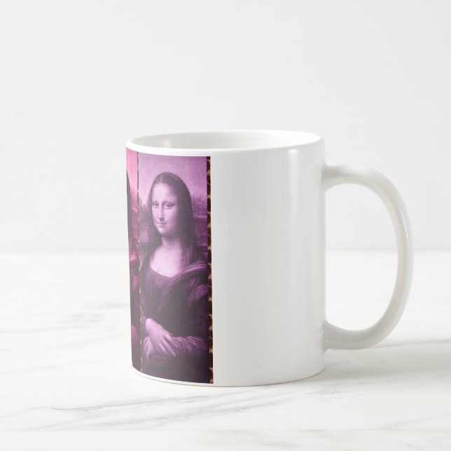 Mona Lisa Animal Print Grönt Rosa Lila Kaffemugg (Höger)