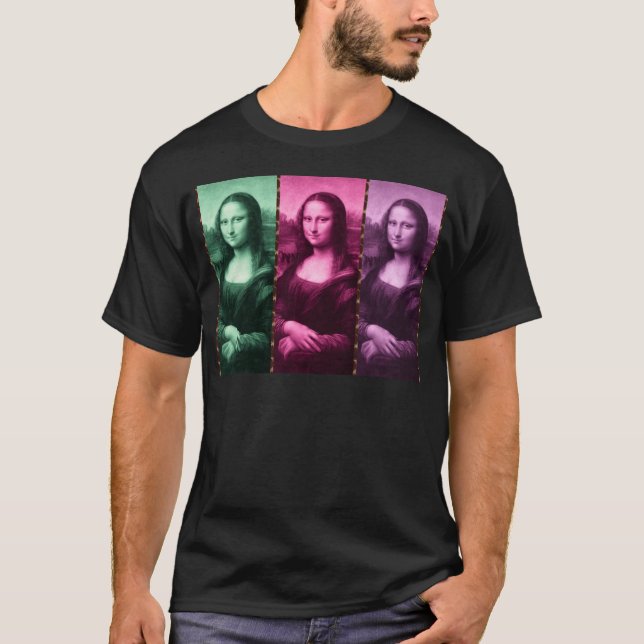 Mona Lisa Animal Print Grönt Rosa Lila Tee Shirt (Framsida)