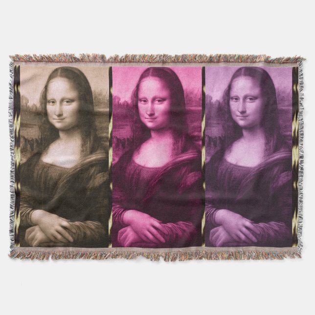 Mona Lisa Animal Print Lila Rosa Chocolate Filt (Framsidan)