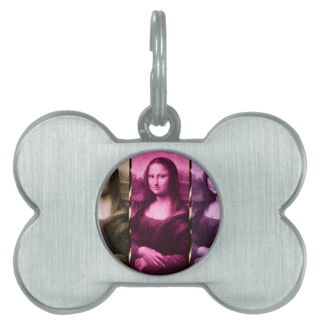 Mona Lisa Animal Print Lila Rosa Chocolate ID-bricka Husdjur (Framsidan)