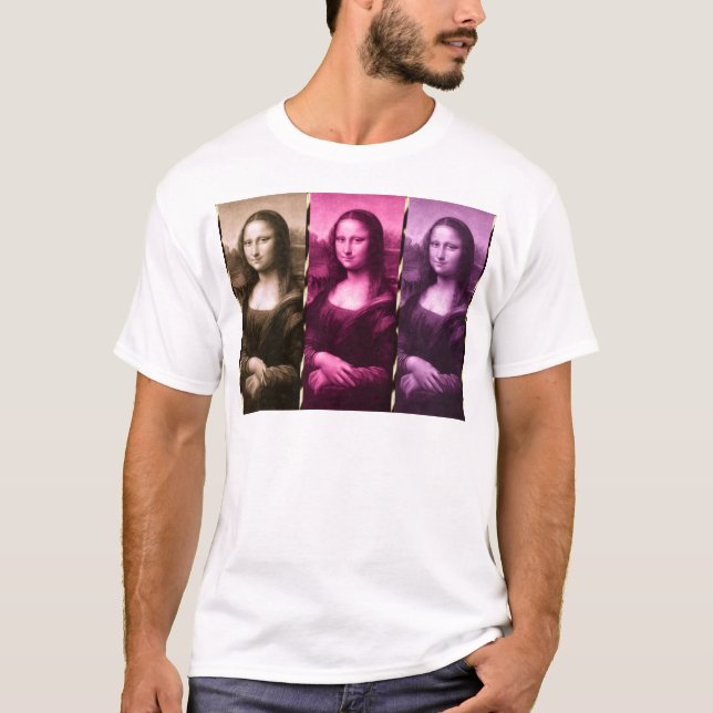 Mona Lisa Animal Print Lila Rosa Chocolate T Shirt (Framsida)