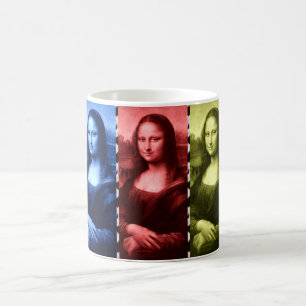 Mona Lisa Animal Print Primary Färg Kaffemugg