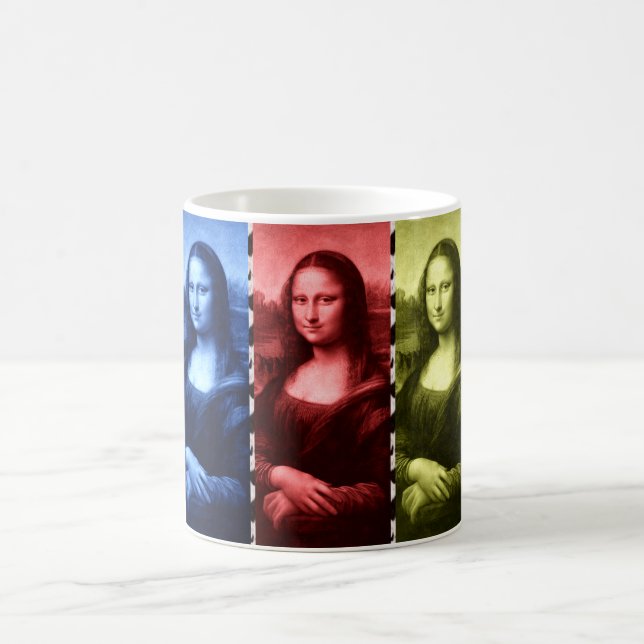 Mona Lisa Animal Print Primary Färg Kaffemugg (Center)