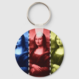 Mona Lisa Animal Print Primary Färg Nyckelring